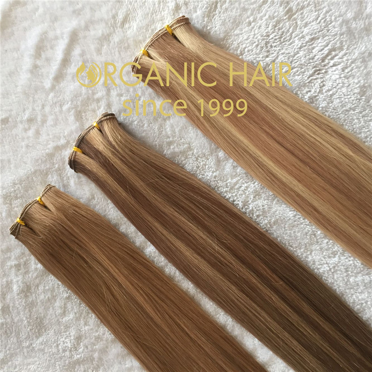 Real human hair extensions for sale handtied weft C63